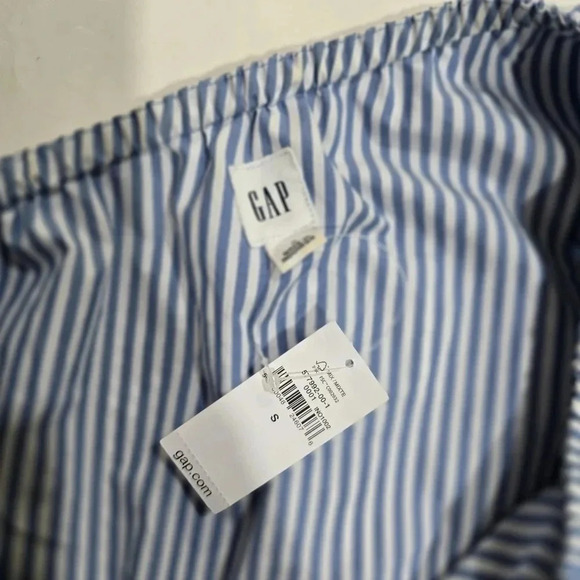 New GAP Womens One Shoulder Striped Ruffle Top Size‎ Small White Blue - Picture 9 of 9